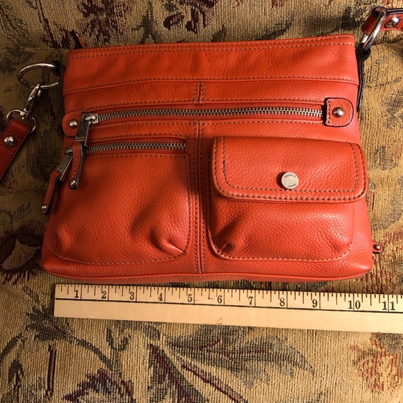 Handbags - Tignanello Orange Leather Crossbody